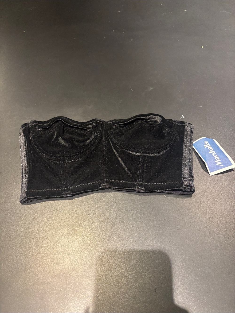 Urban Outfitters Black Velvet Strapless Bandeau
